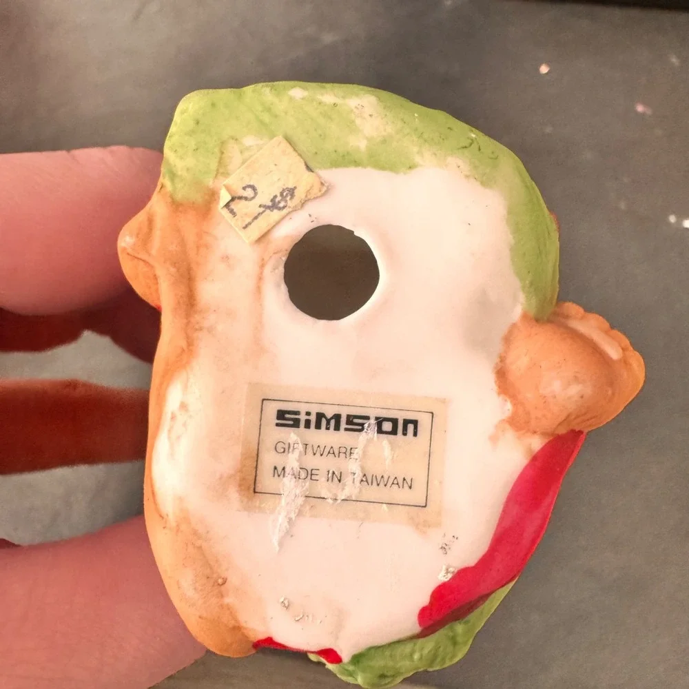 VTG Simson Giftware Ceramic Christmas Cute Miniature Mouse Figurine‎ Taiwan
